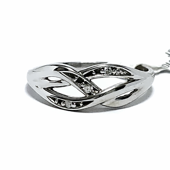 10K Gold Diamond Wave Band Ring 7 - Picture 5 of 10